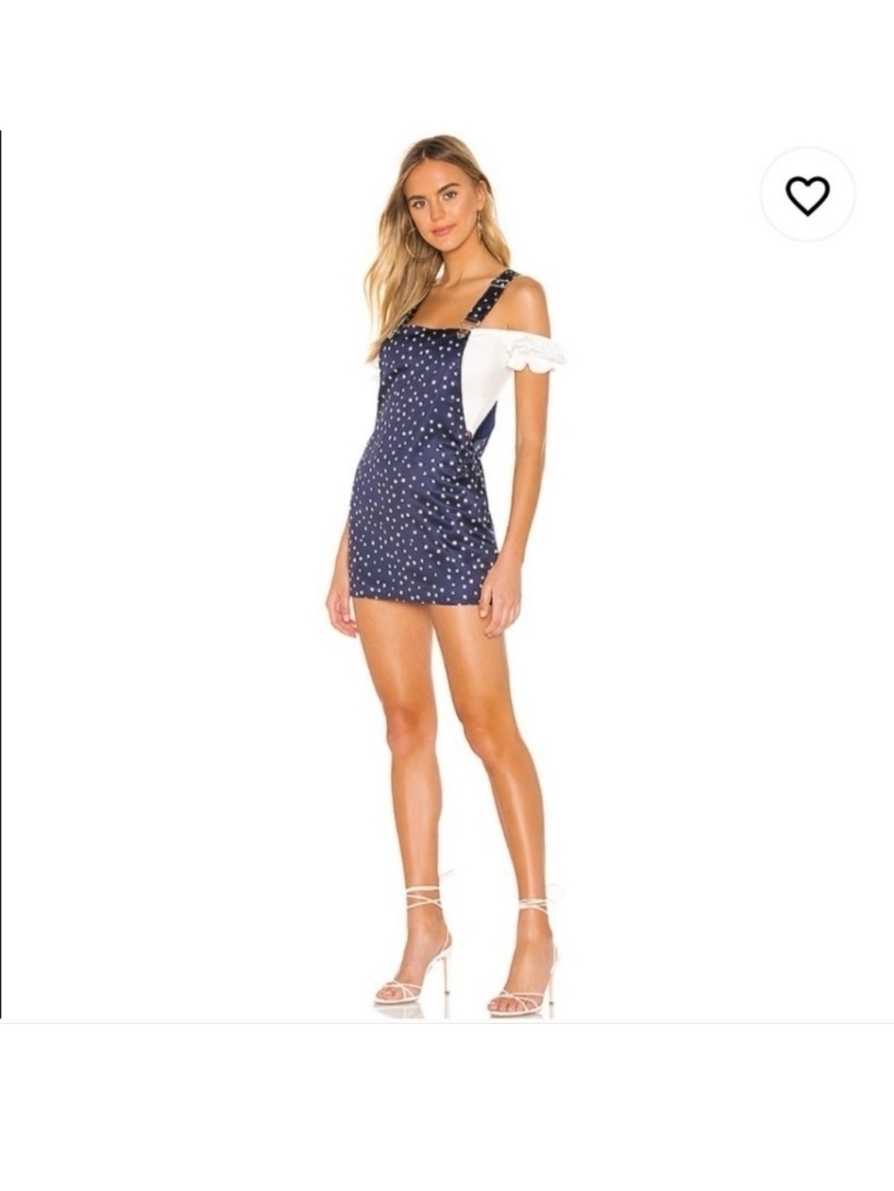 Superdown  Navy Star Print Suspender Dress